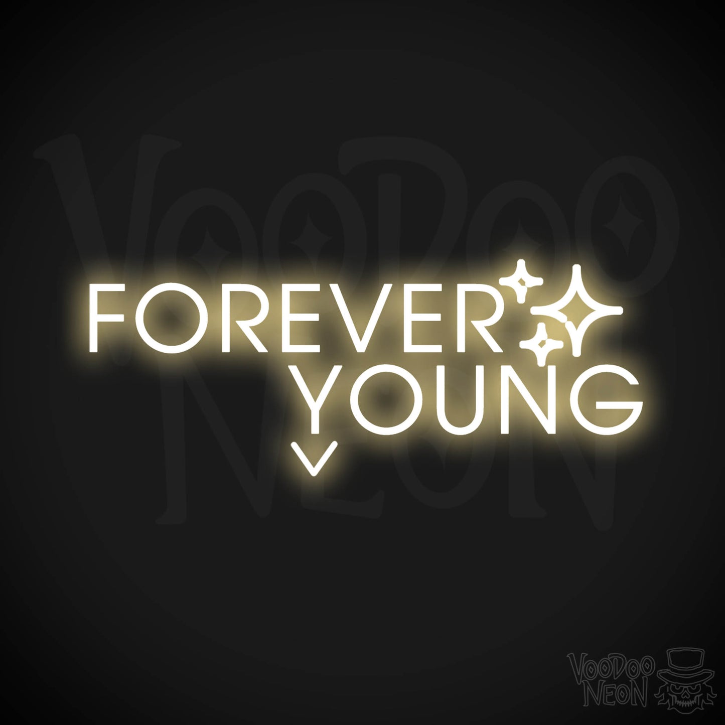 Forever Young Neon Sign - Neon Forever Young Sign - Color Warm White