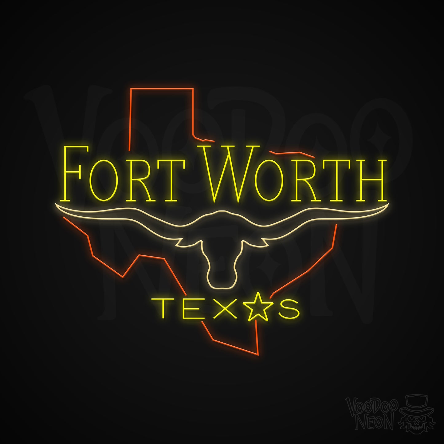 Fort Worth, Texas Neon Sign - Multi-Color