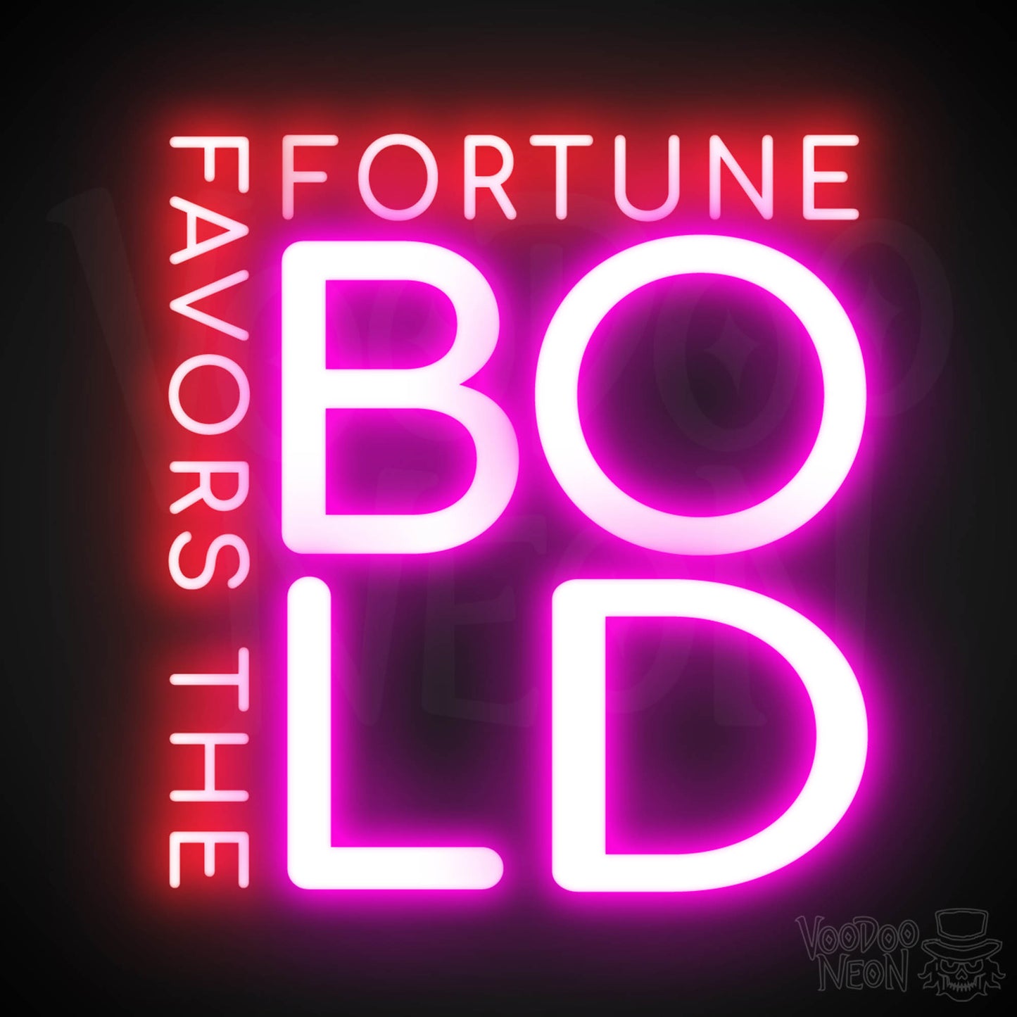 Fortune Favors The Bold Neon Sign - Neon Fortune Favors The Bold Sign - LED Wall Art - Color Multi-Color
