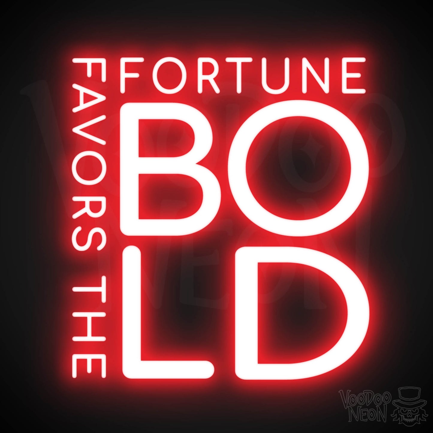 Fortune Favors The Bold Neon Sign - Neon Fortune Favors The Bold Sign - LED Wall Art - Color Red