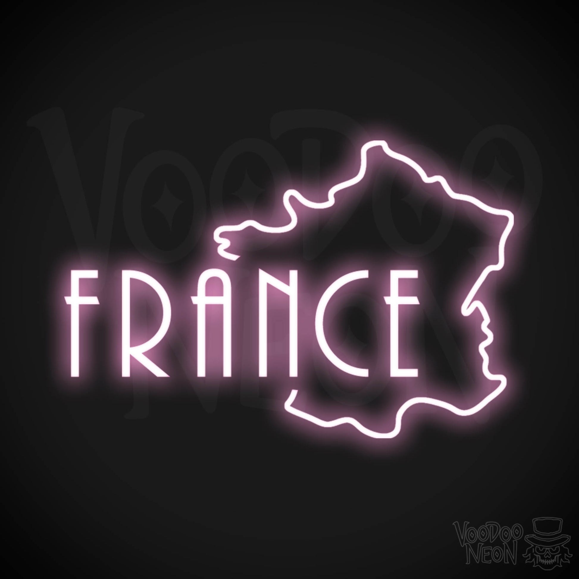 France Neon Sign - Neon France Sign - LED Sign - Color Light Pink
