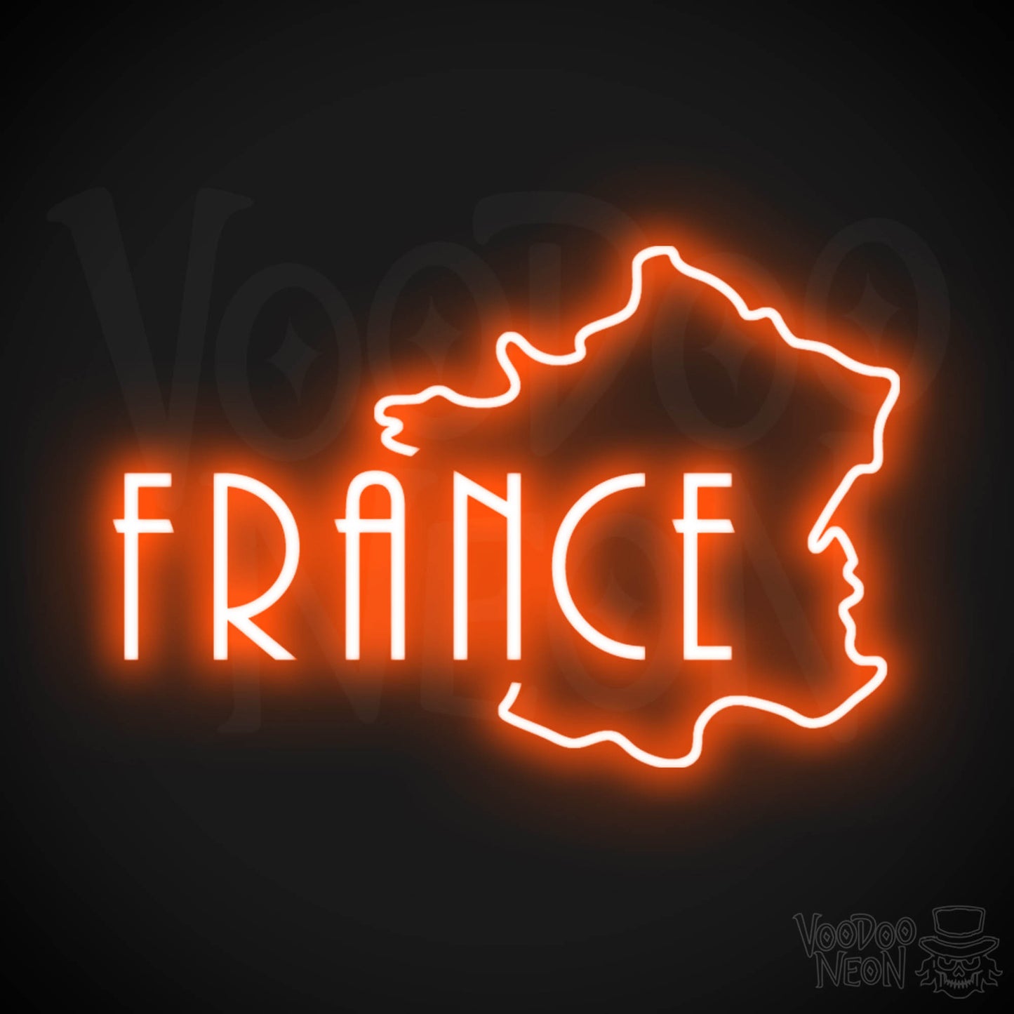 France Neon Sign - Neon France Sign - LED Sign - Color Orange