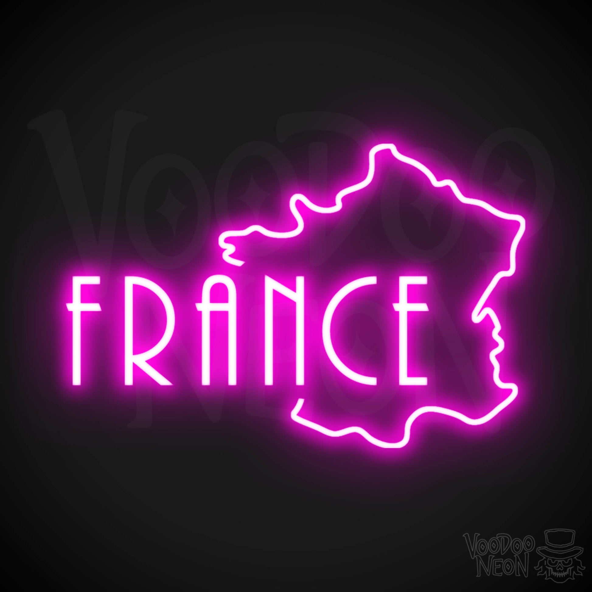 France Neon Sign - Neon France Sign - LED Sign - Color Pink