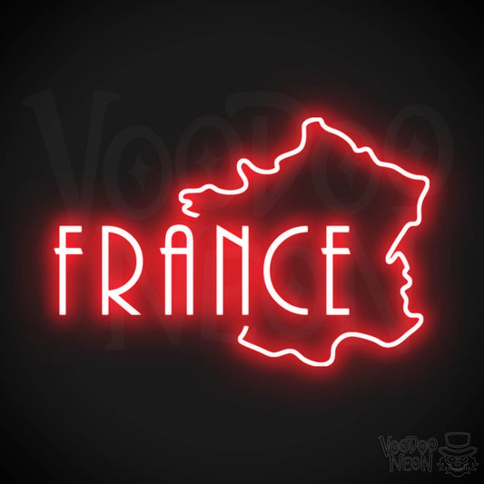 France Neon Sign - Neon France Sign - LED Sign - Color Red