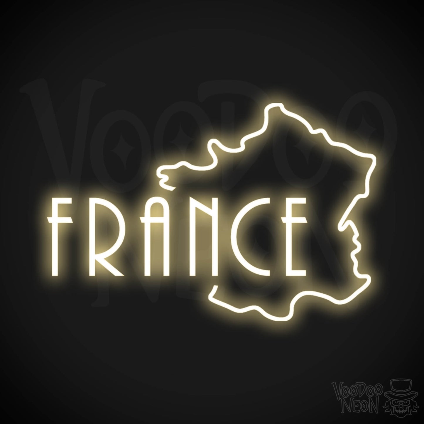 France Neon Sign - Neon France Sign - LED Sign - Color Warm White
