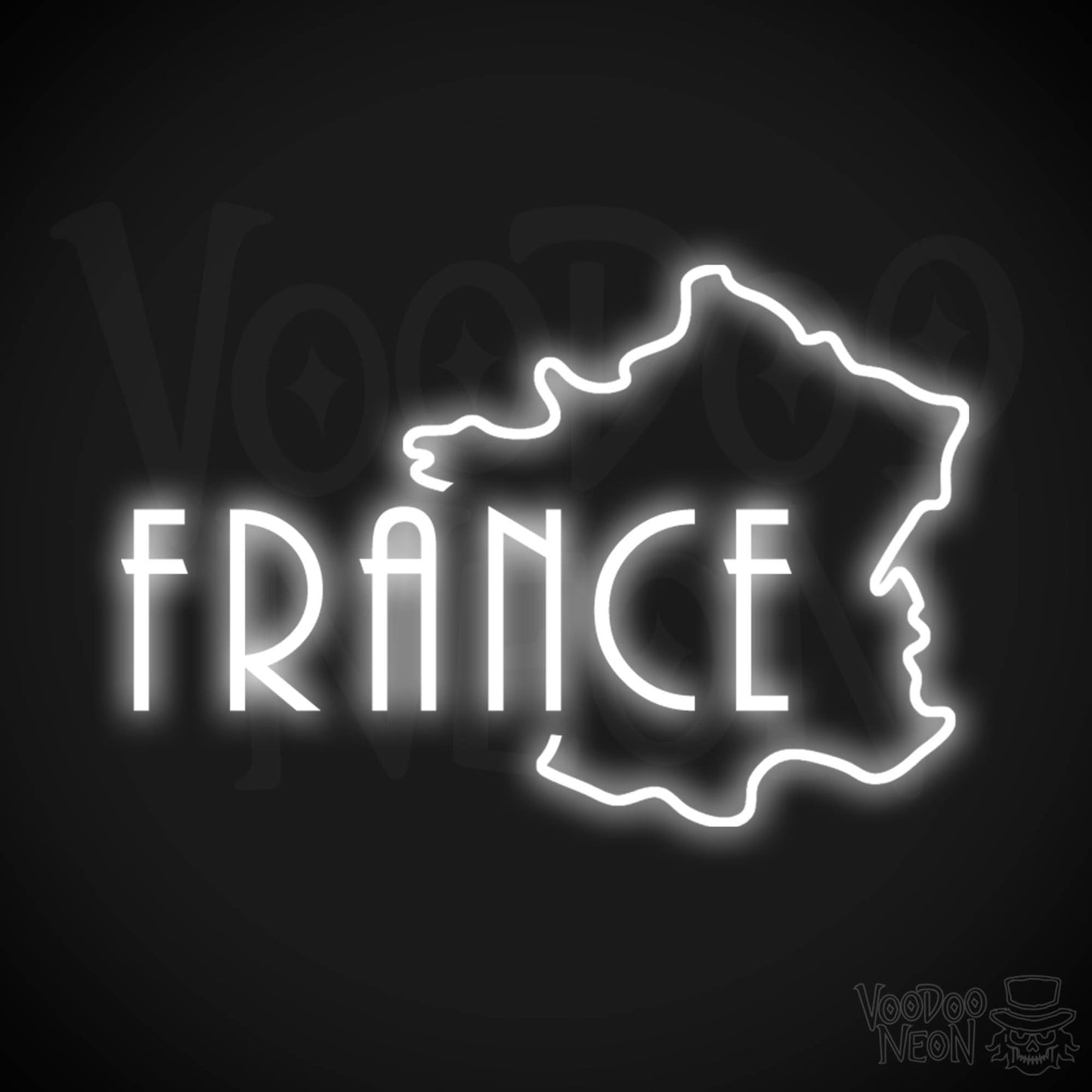 France Neon Sign - Neon France Sign - LED Sign - Color White