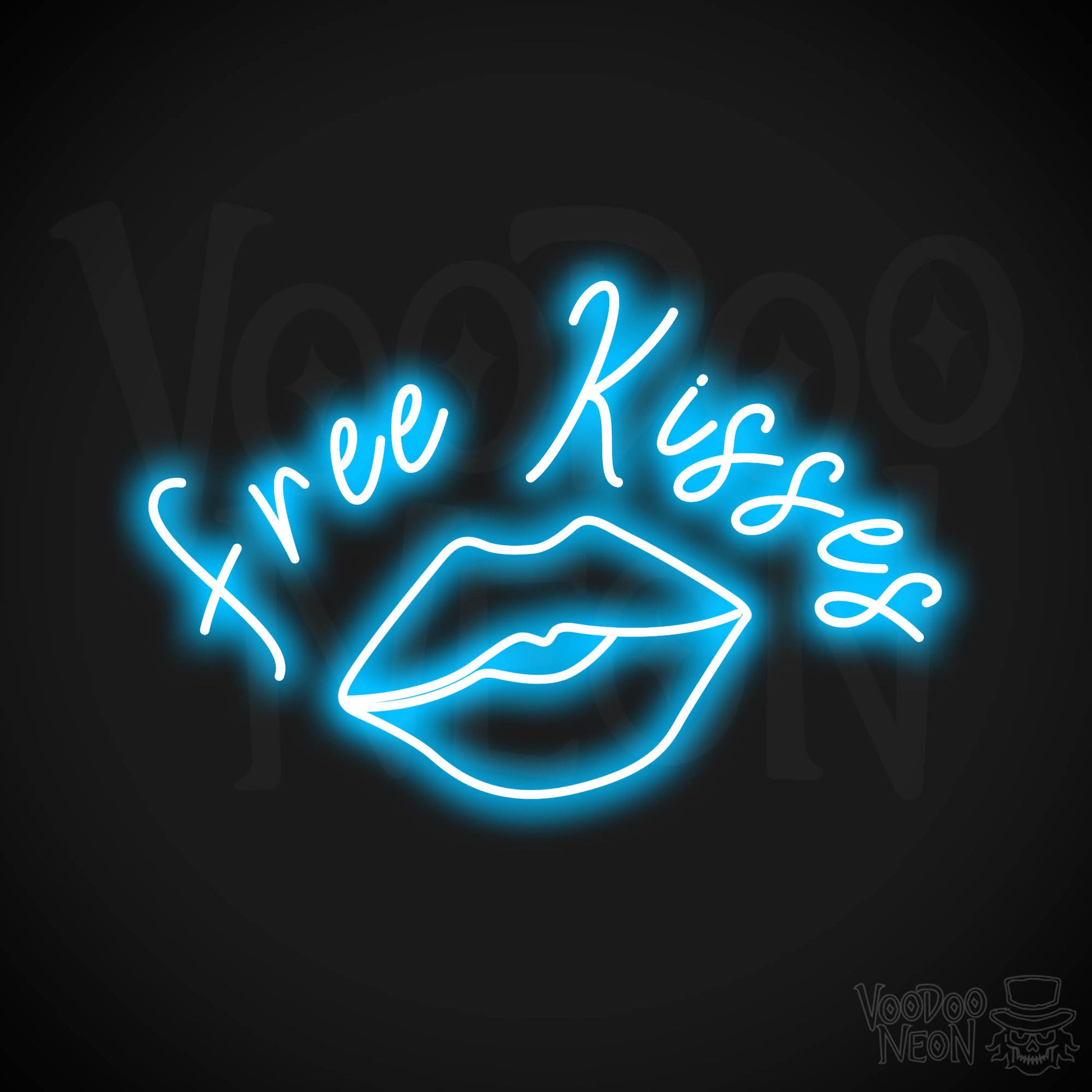 Free Kisses LED Neon - Dark Blue