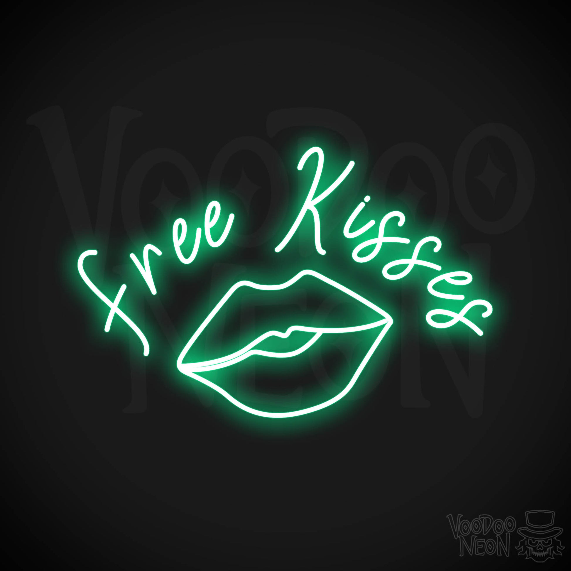 Free Kisses LED Neon - Green