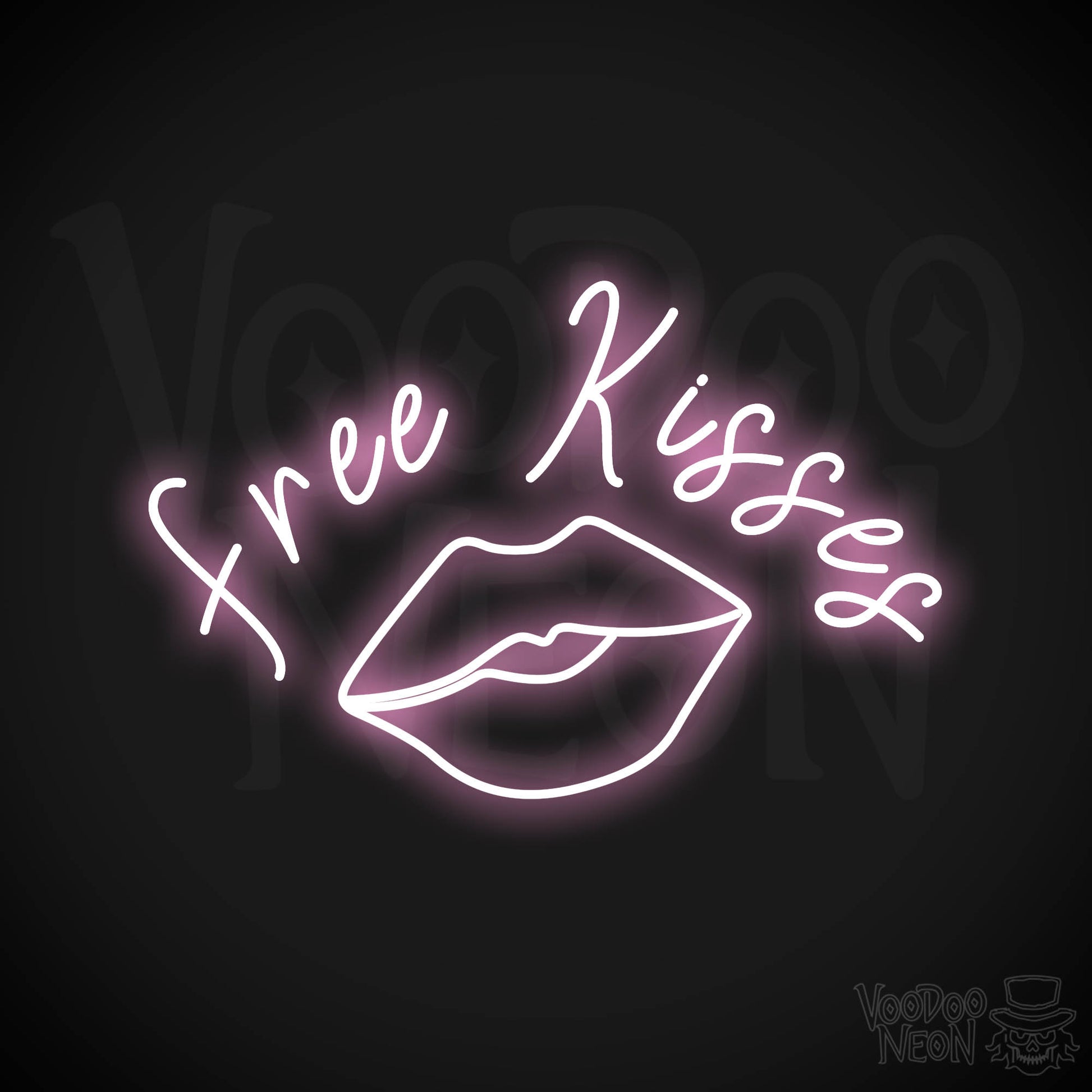 Free Kisses LED Neon - Light Pink