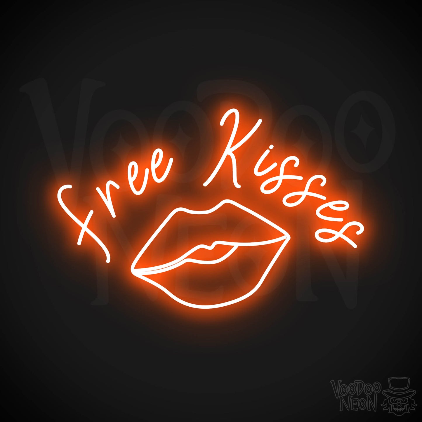 Free Kisses LED Neon - Orange