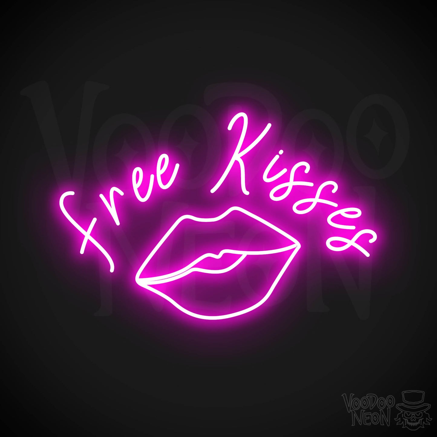 Free Kisses LED Neon - Pink