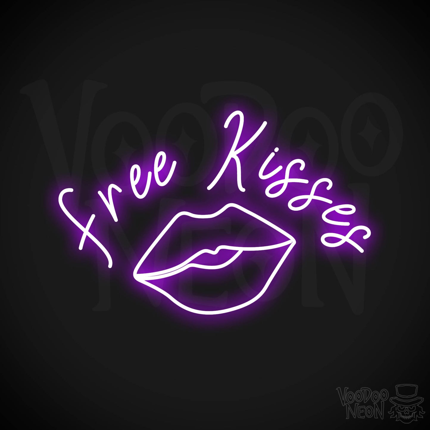 Free Kisses LED Neon - Purple