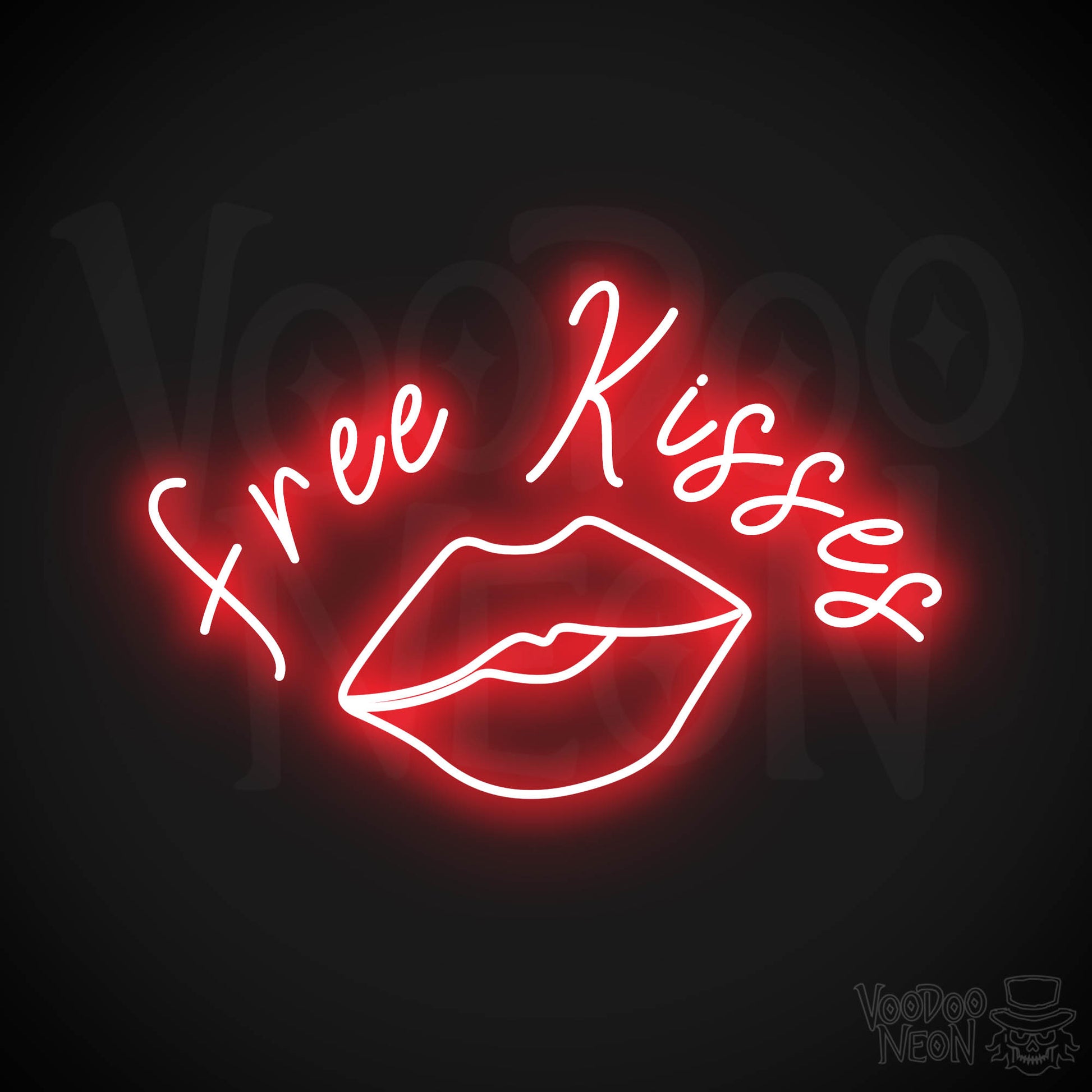 Free Kisses LED Neon - Red