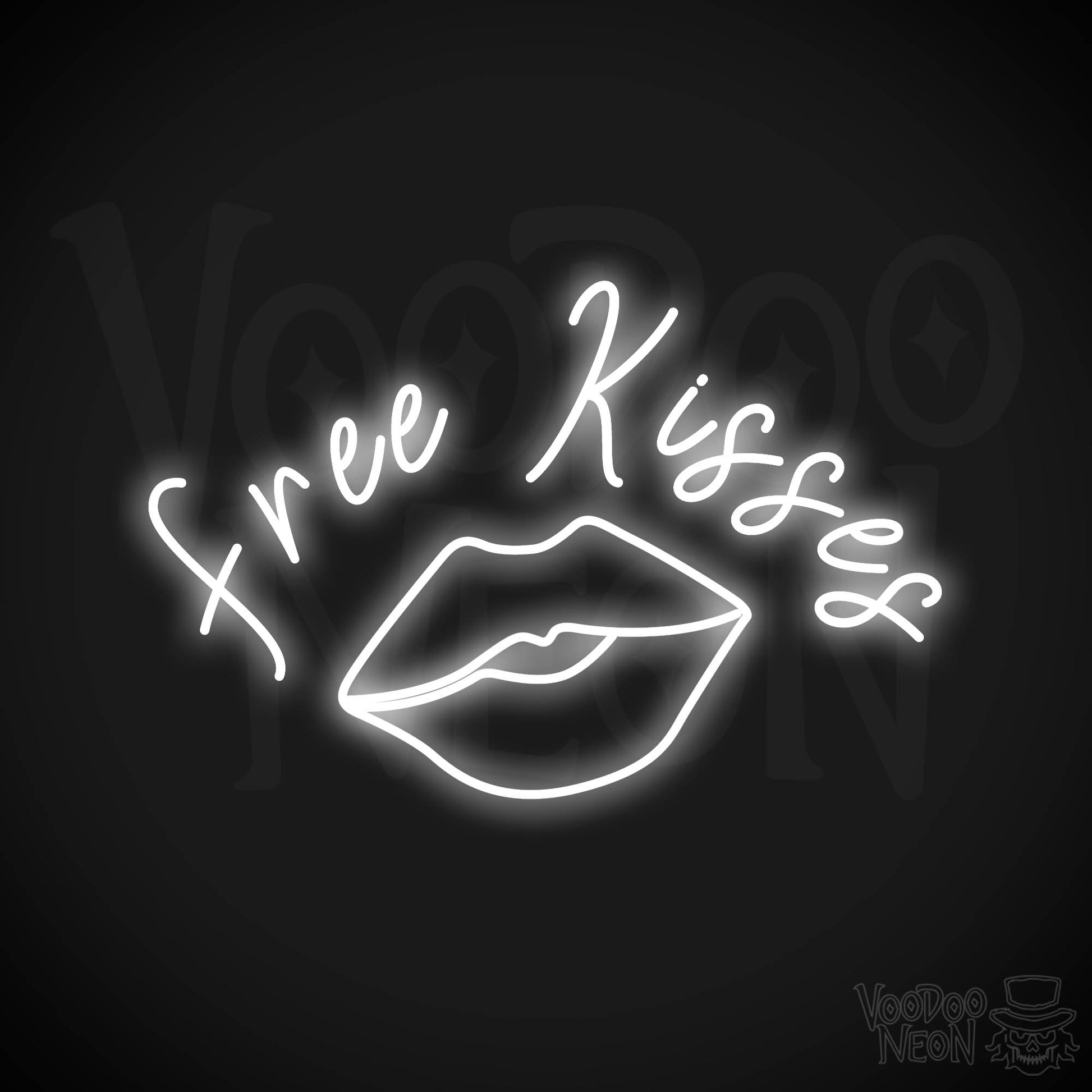 Free Kisses LED Neon - White