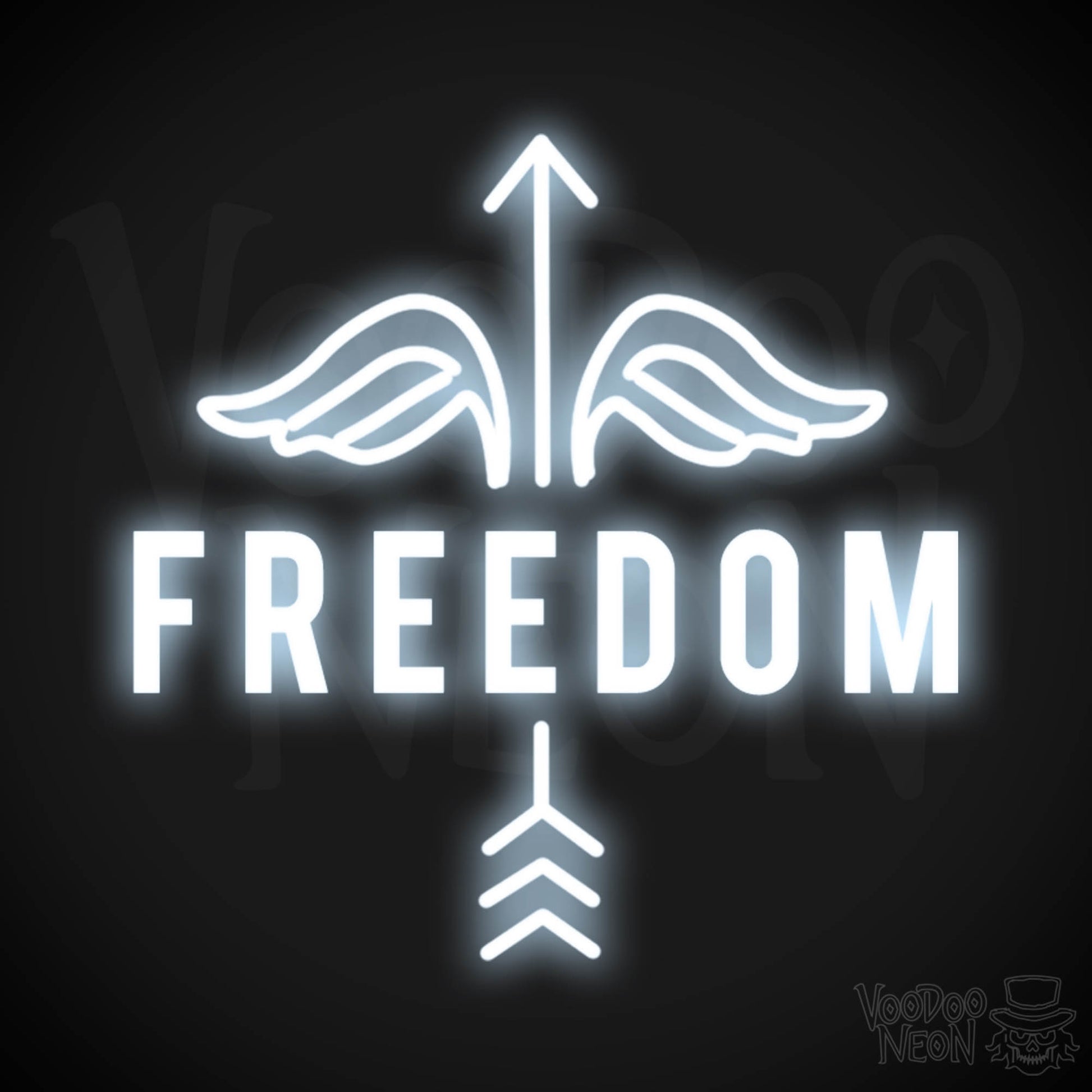 Freedom Neon Sign - Neon Freedom Sign - LED Lights - Color Cool White