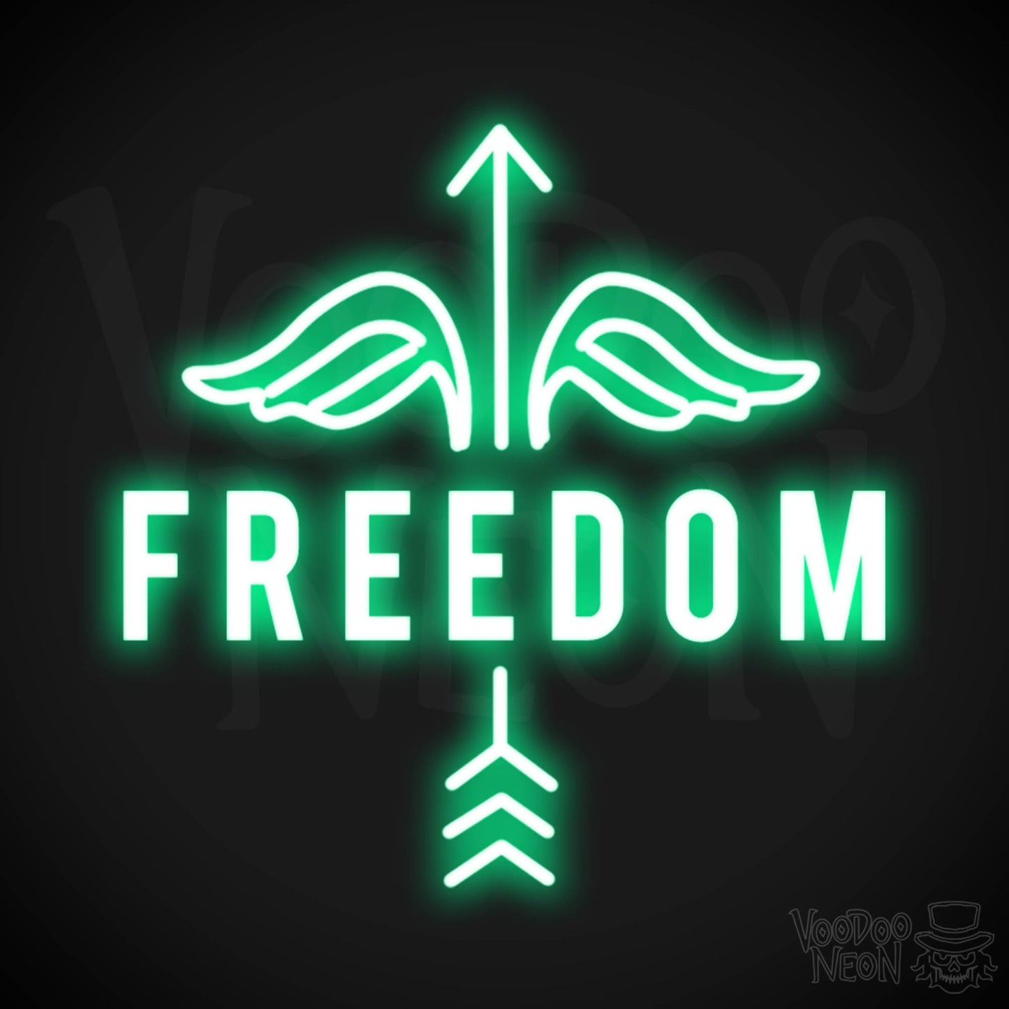 Freedom Neon Sign - Neon Freedom Sign - LED Lights - Color Green