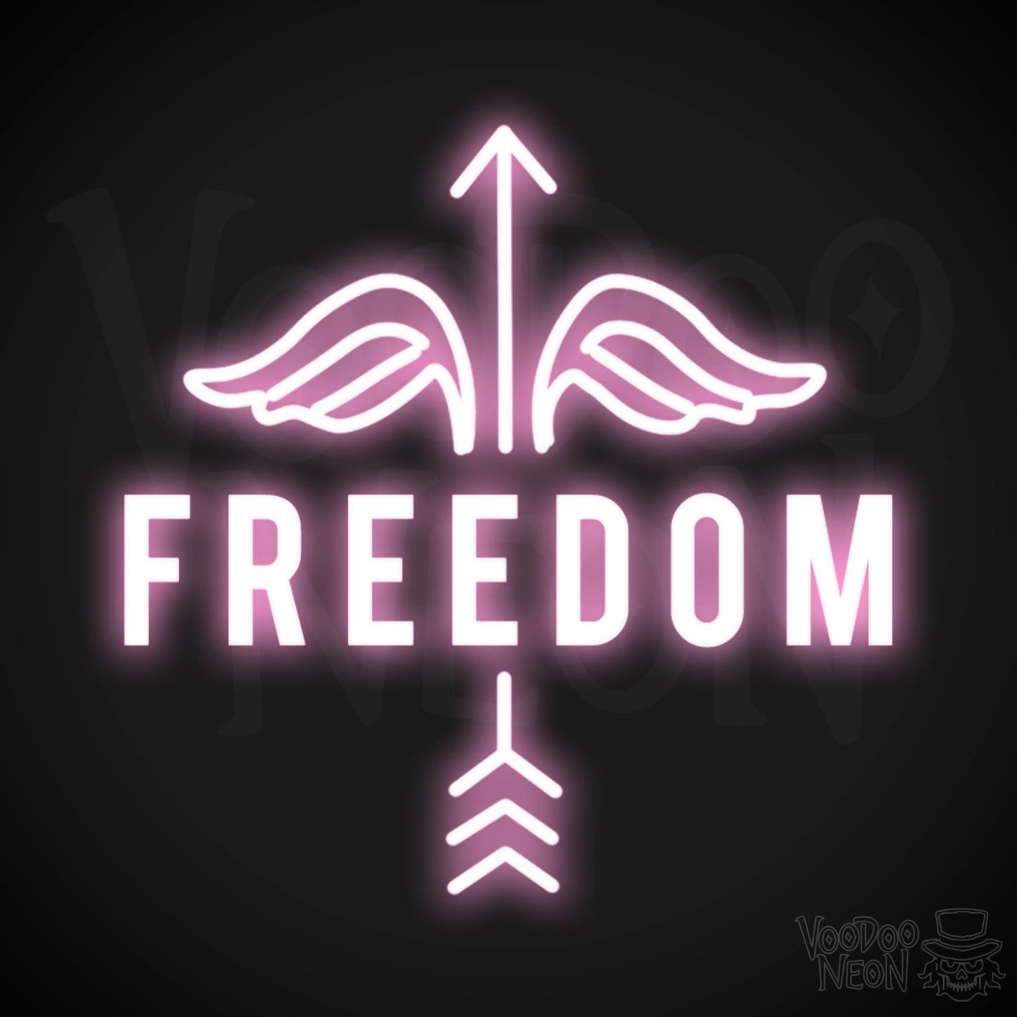 Freedom Neon Sign - Neon Freedom Sign - LED Lights - Color Light Pink