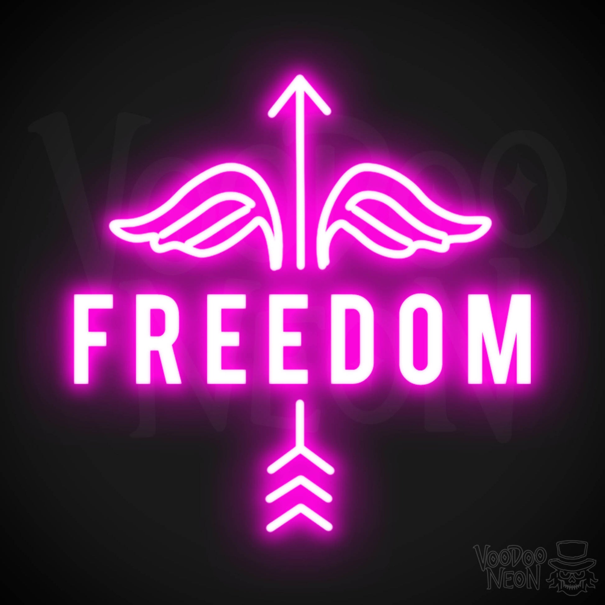 Freedom Neon Sign - Neon Freedom Sign - LED Lights - Color Pink