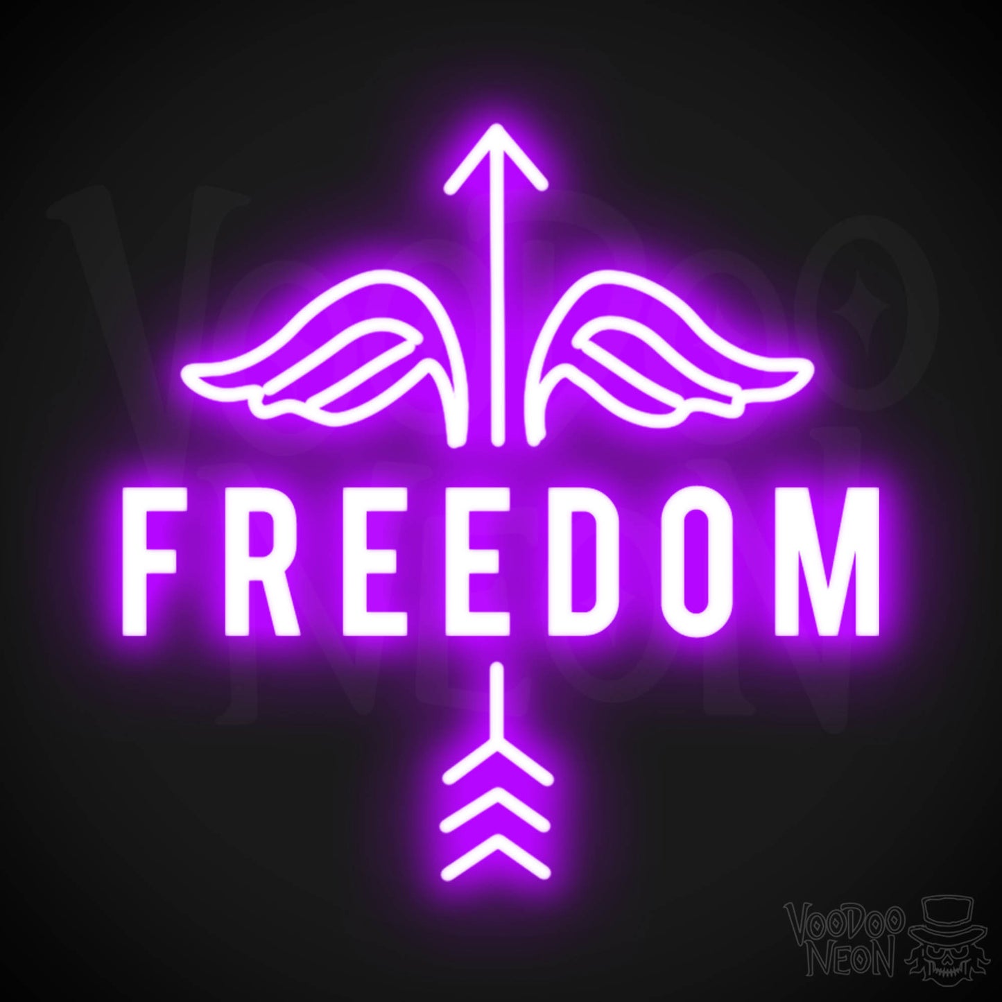 Freedom Neon Sign - Neon Freedom Sign - LED Lights - Color Purple