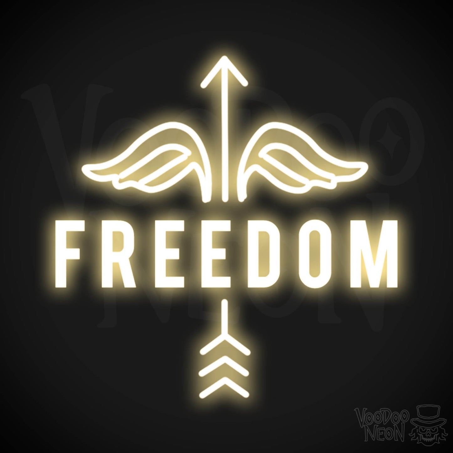 Freedom Neon Sign - Neon Freedom Sign - LED Lights - Color Warm White