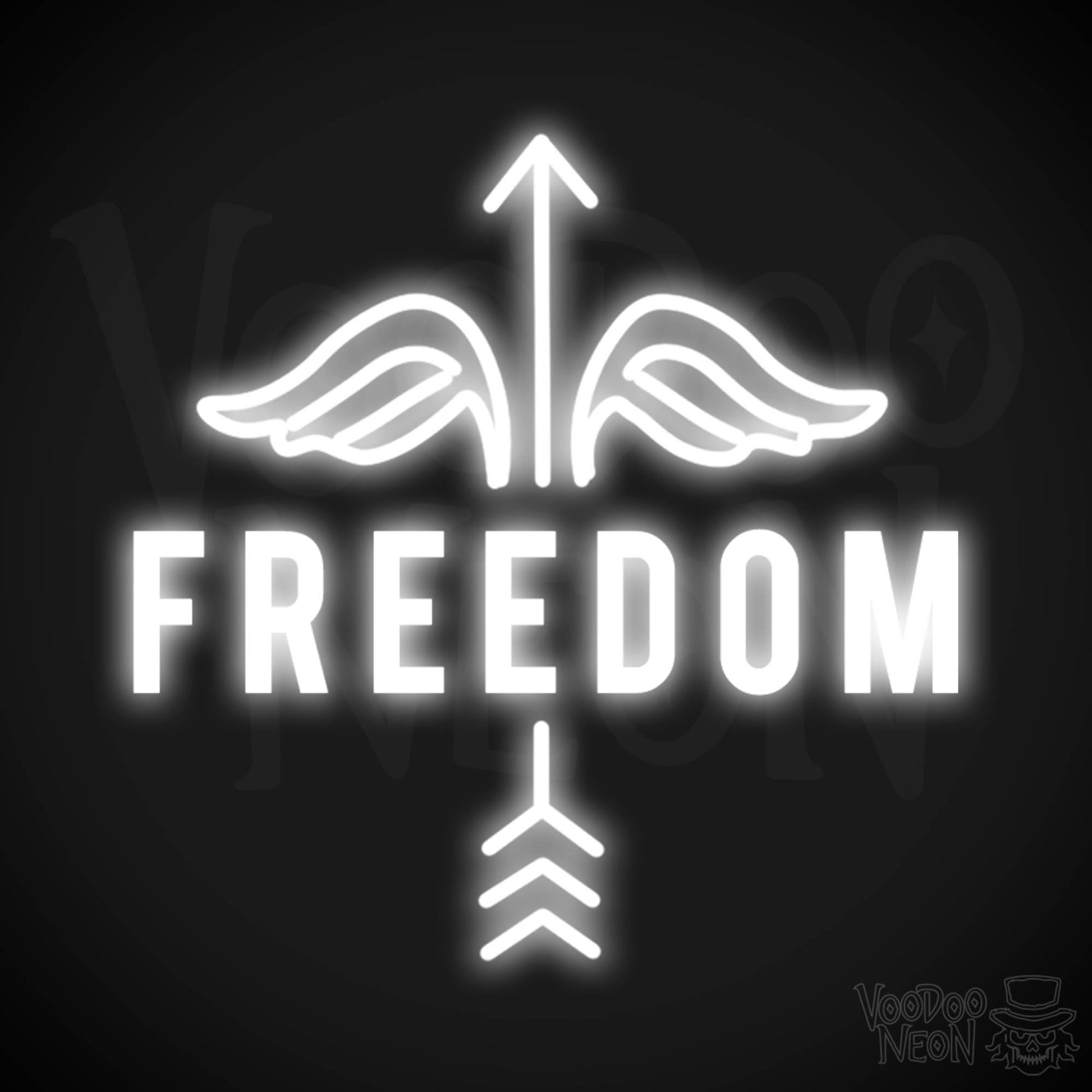 Freedom Neon Sign - Neon Freedom Sign - LED Lights - Color White