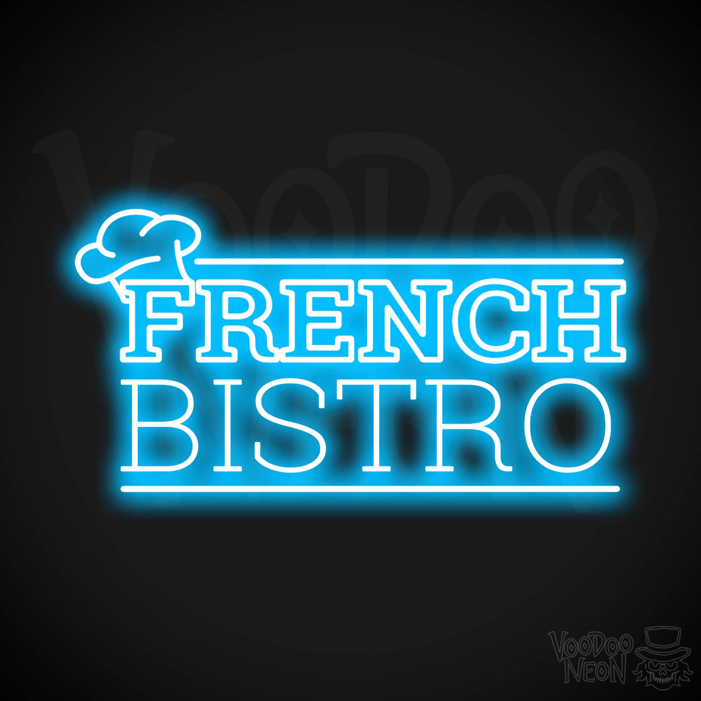 French Restaurant LED Neon - Dark Blue