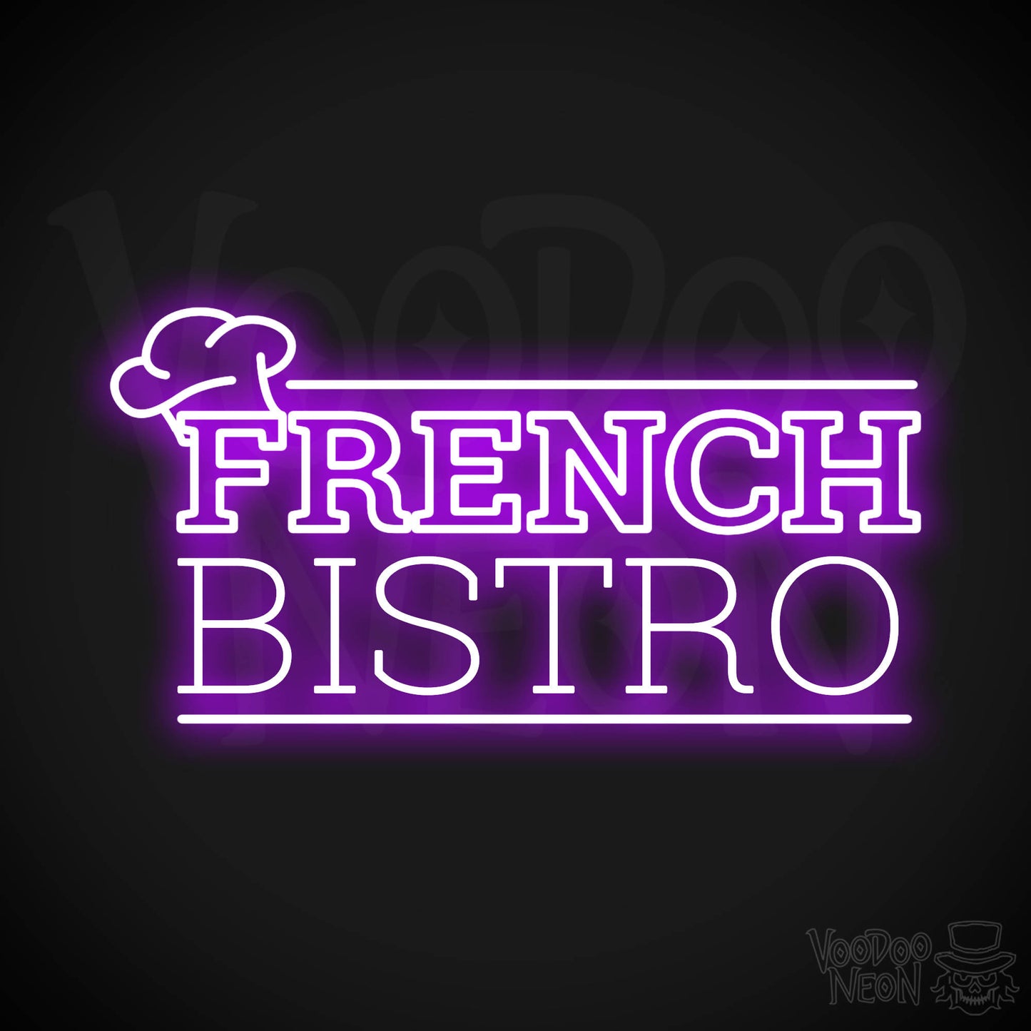 French Restaurant LED Neon - Purple