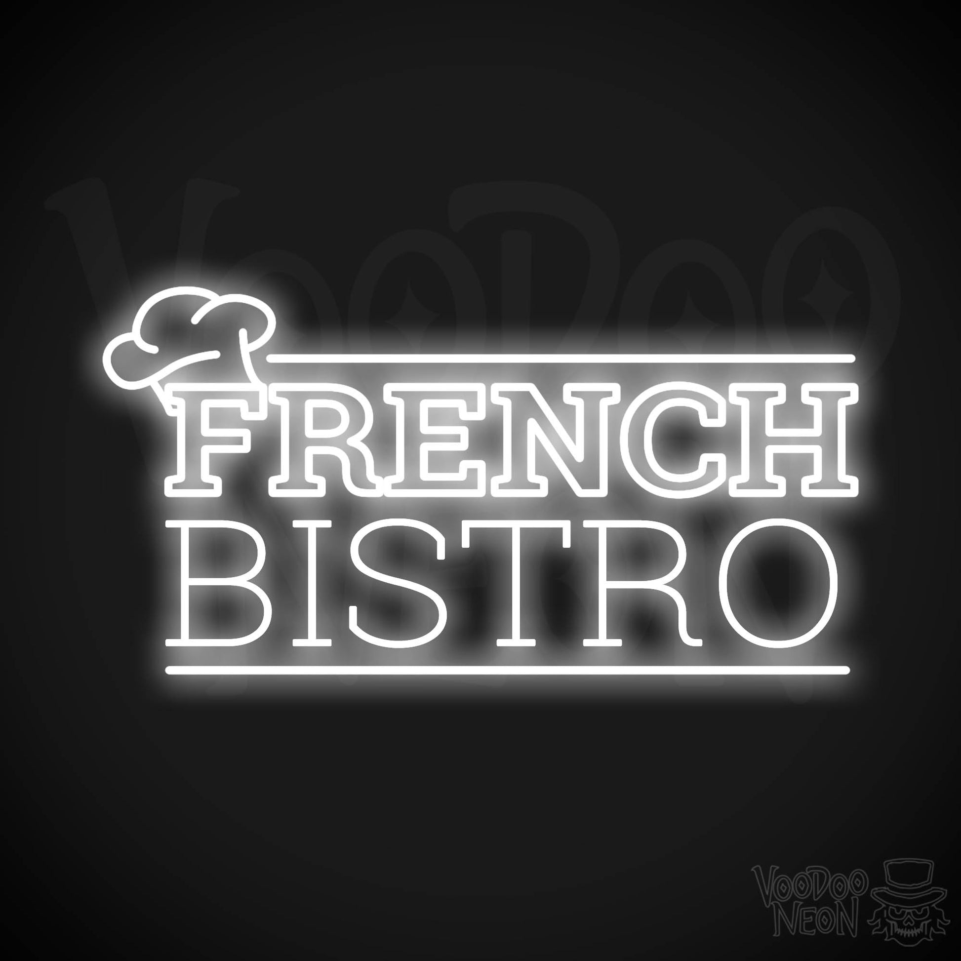 French Restaurant LED Neon - White