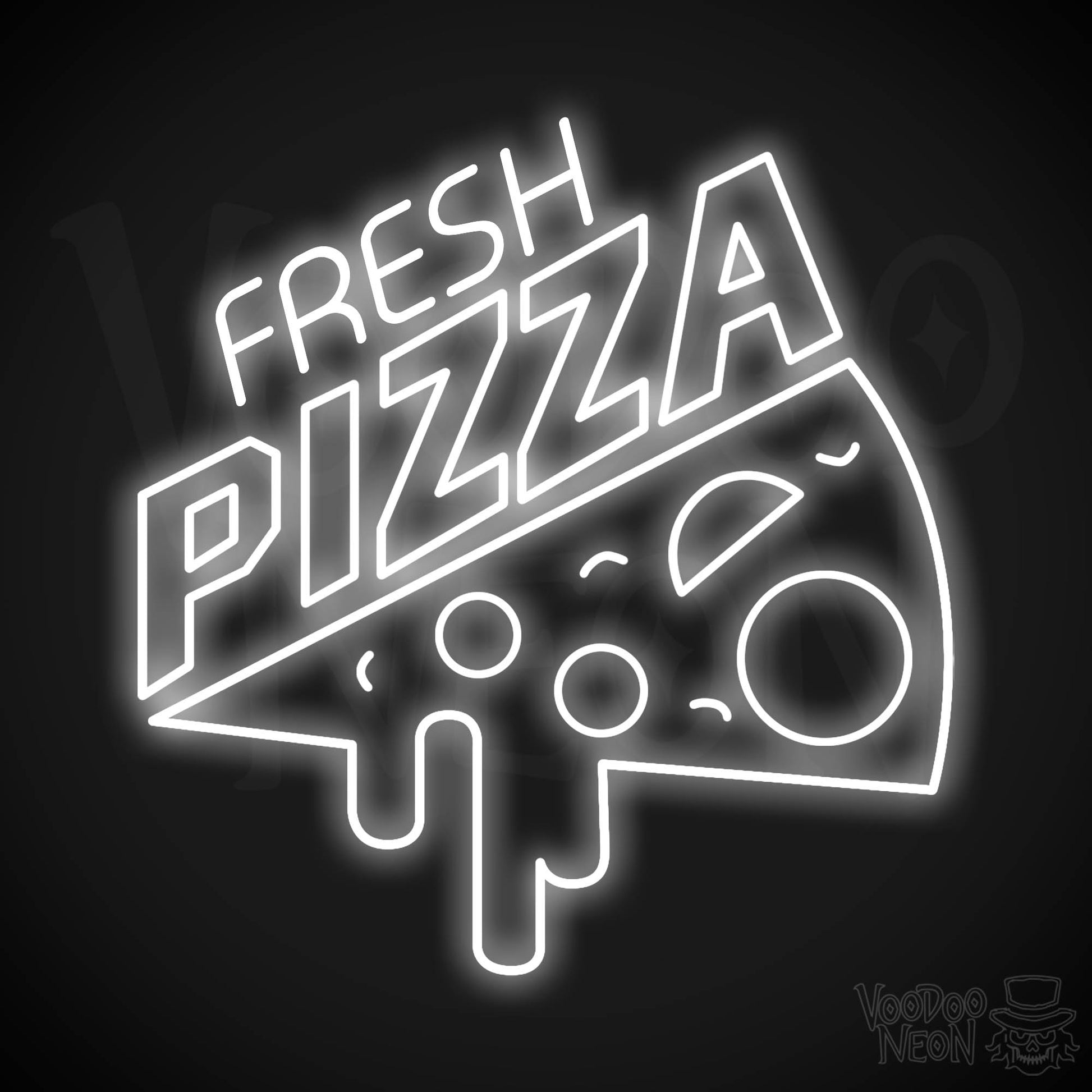 Fresh Pizza LED Neon - White