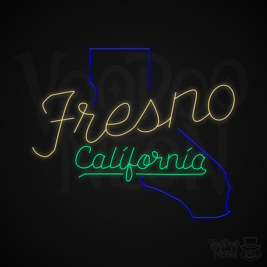 Fresno, California Neon Sign - Multi-Color