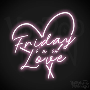 Friday I'm in Love Neon Sign - Neon Friday I'm In Love Sign - Wall Art - Color Light Pink