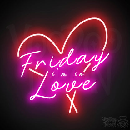 Friday I'm in Love Neon Sign - Neon Friday I'm In Love Sign - Wall Art - Color Multi-Color