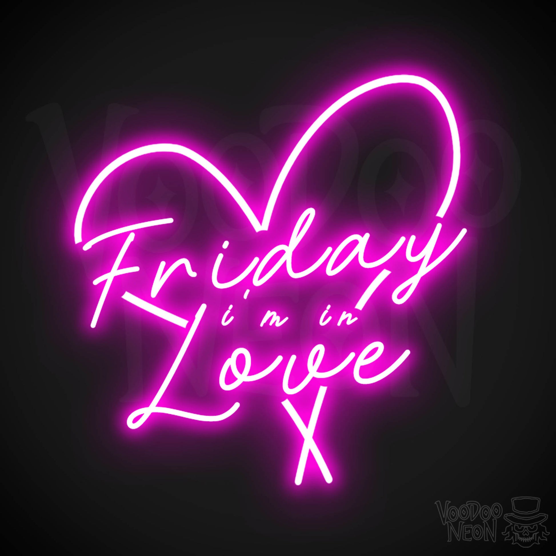 Friday I'm in Love Neon Sign - Neon Friday I'm In Love Sign - Wall Art - Color Pink