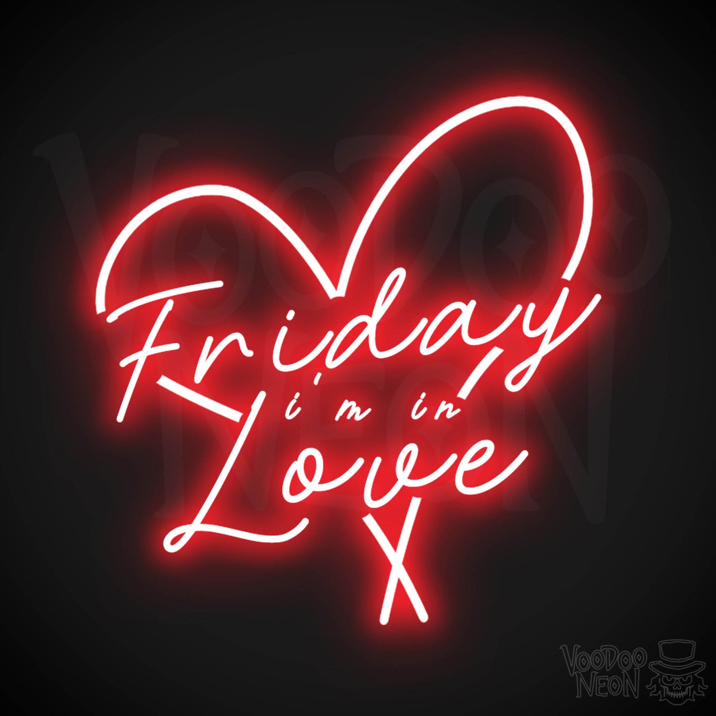 Friday I'm in Love Neon Sign - Neon Friday I'm In Love Sign - Wall Art - Color Red