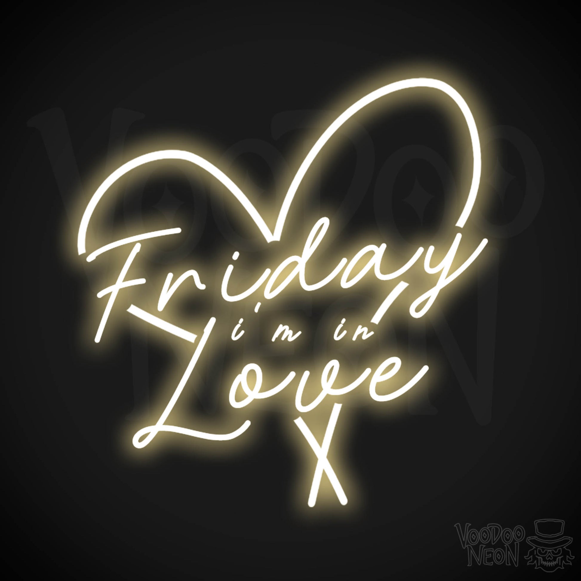 Friday I'm in Love Neon Sign - Neon Friday I'm In Love Sign - Wall Art - Color Warm White