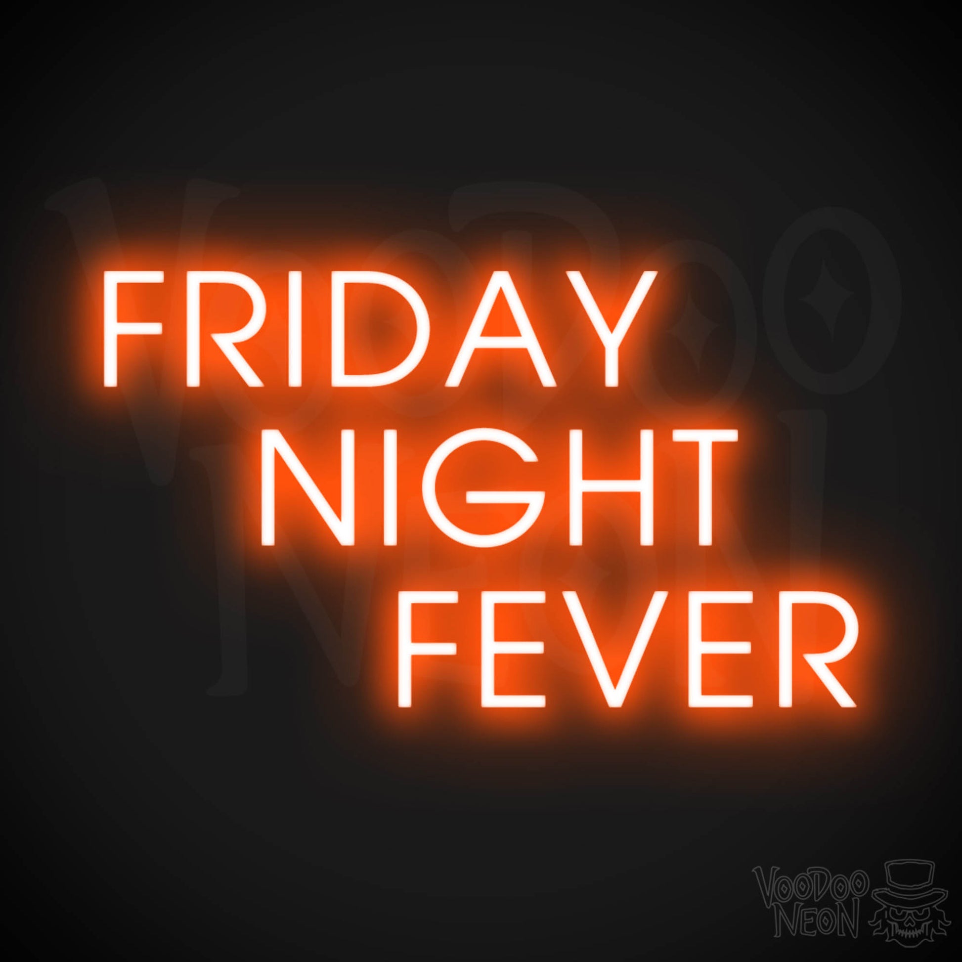 Friday Night Fever Neon Sign - LED Wall Art - Color Orange