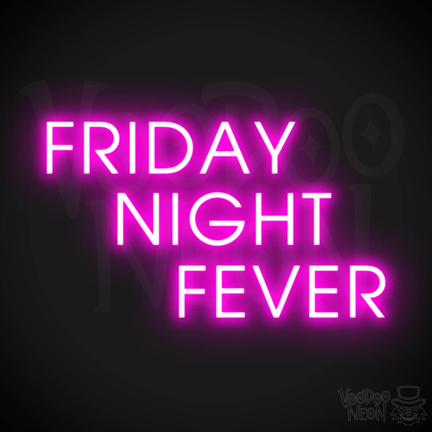 Friday Night Fever Neon Sign - LED Wall Art - Color Pink