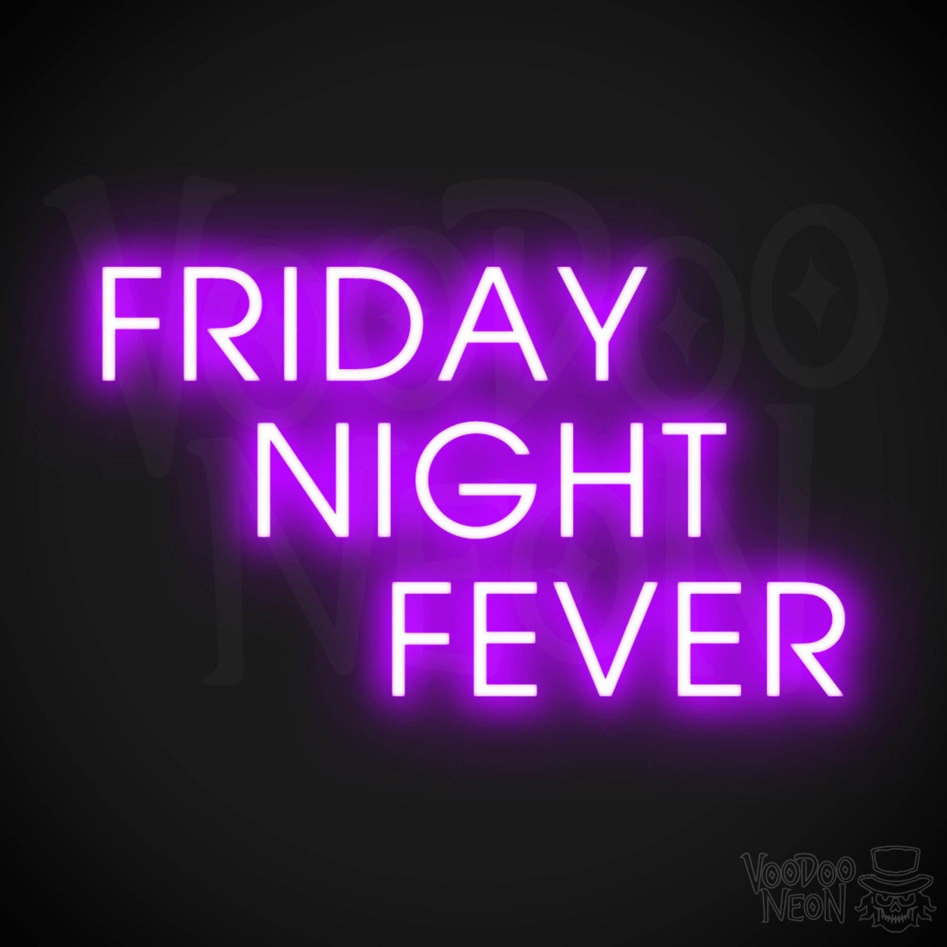 Friday Night Fever Neon Sign - LED Wall Art - Color Purple