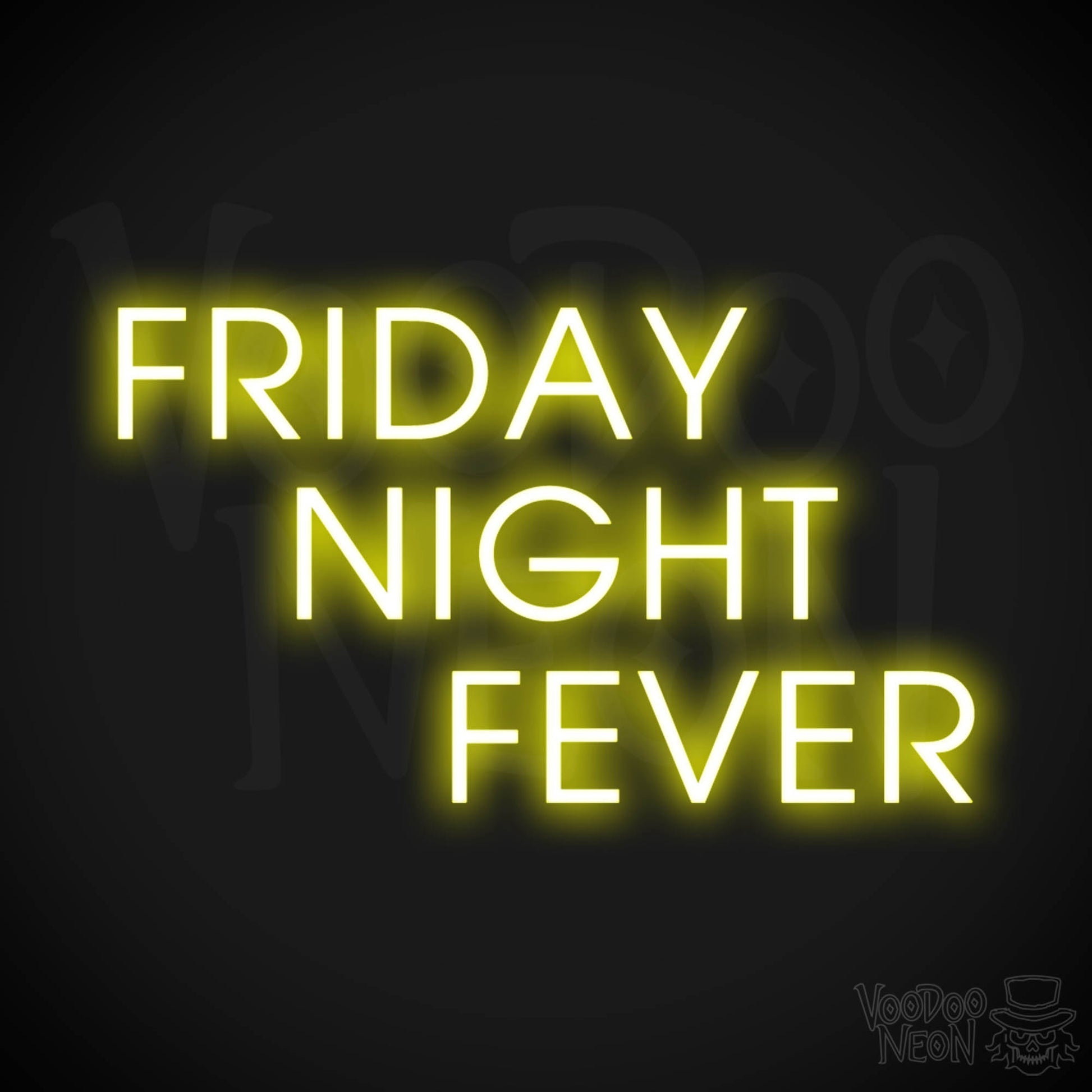 Friday Night Fever Neon Sign - LED Wall Art - Color Yellow