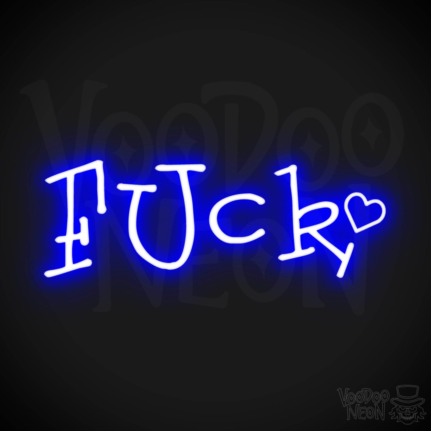 Fuck Neon Sign - Neon Fuck Sign - Wall Art - Color Dark Blue