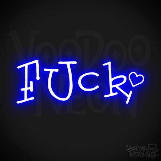 Fuck Neon Sign - Neon Fuck Sign - Wall Art - Color Dark Blue