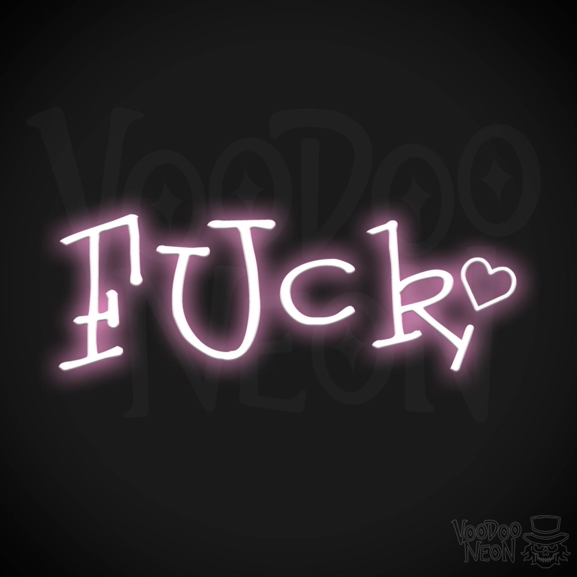 Fuck Neon Sign - Neon Fuck Sign - Wall Art - Color Light Pink
