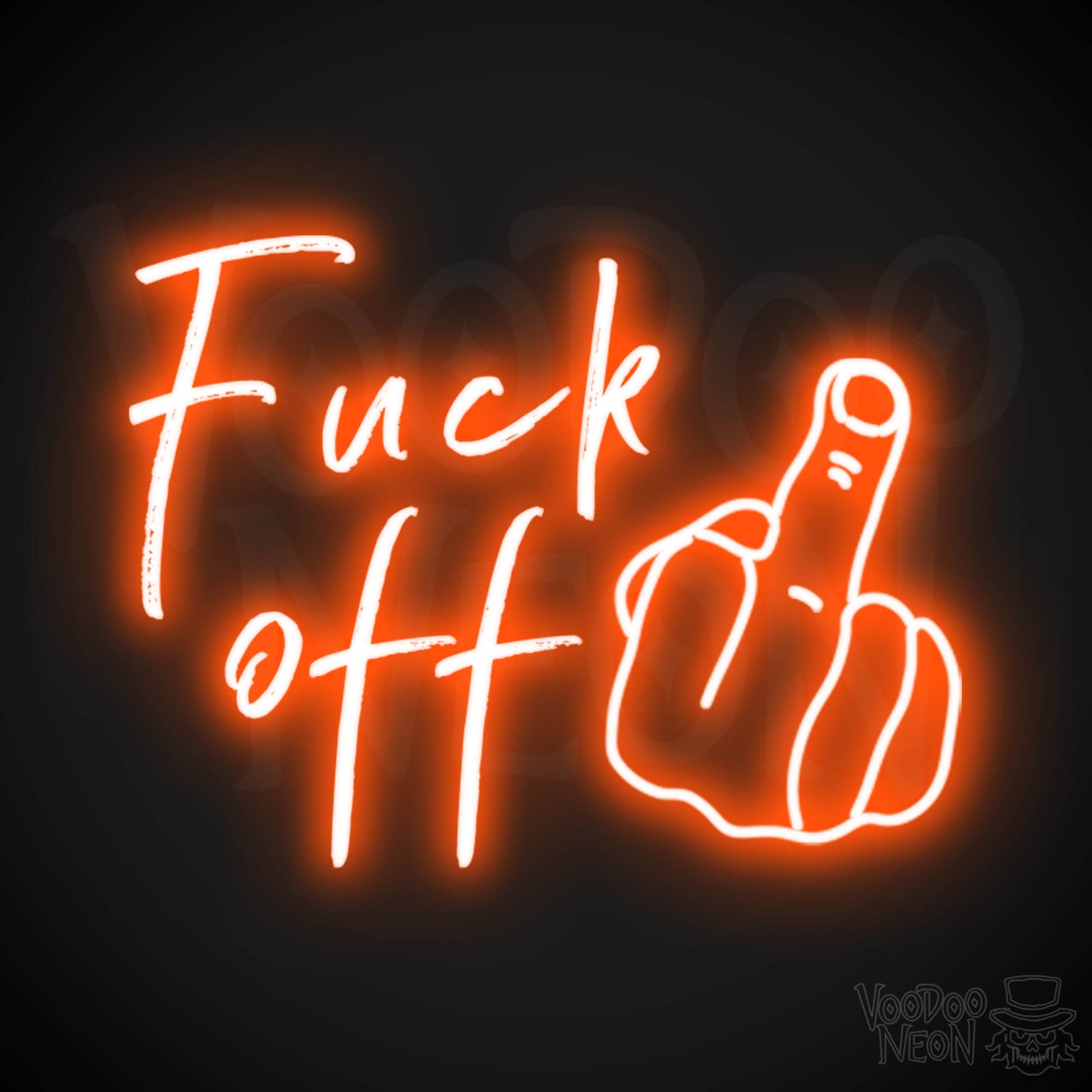 Fuck Off Neon Sign - Fuck Off Sign - Wall Art - Color Orange