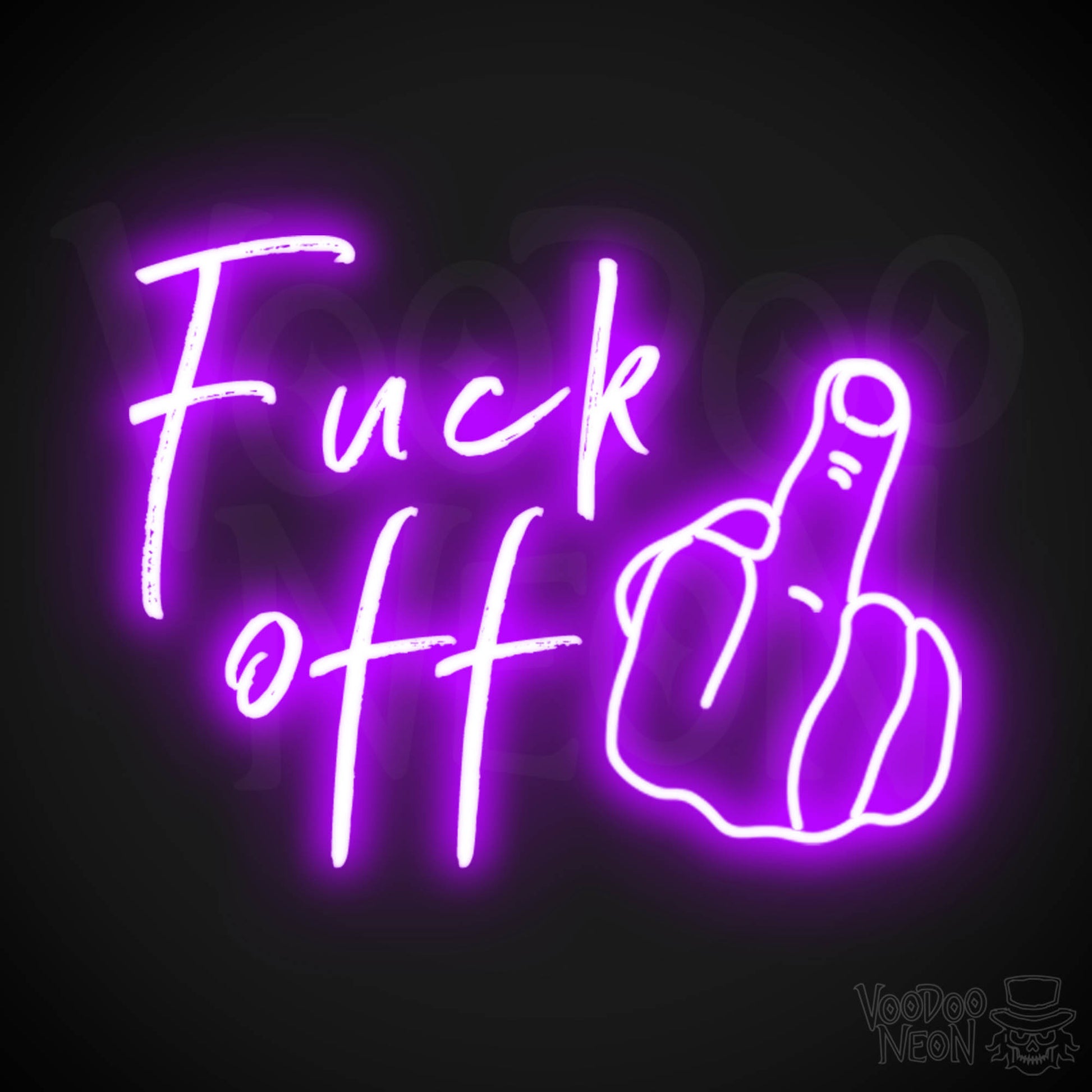 Fuck Off Neon Sign - Fuck Off Sign - Wall Art - Color Purple