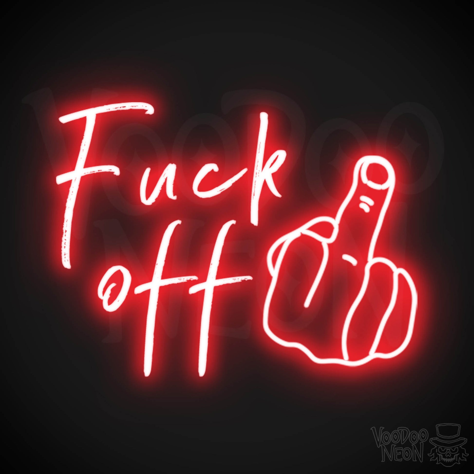 Fuck Off Neon Sign - Fuck Off Sign - Wall Art - Color Red