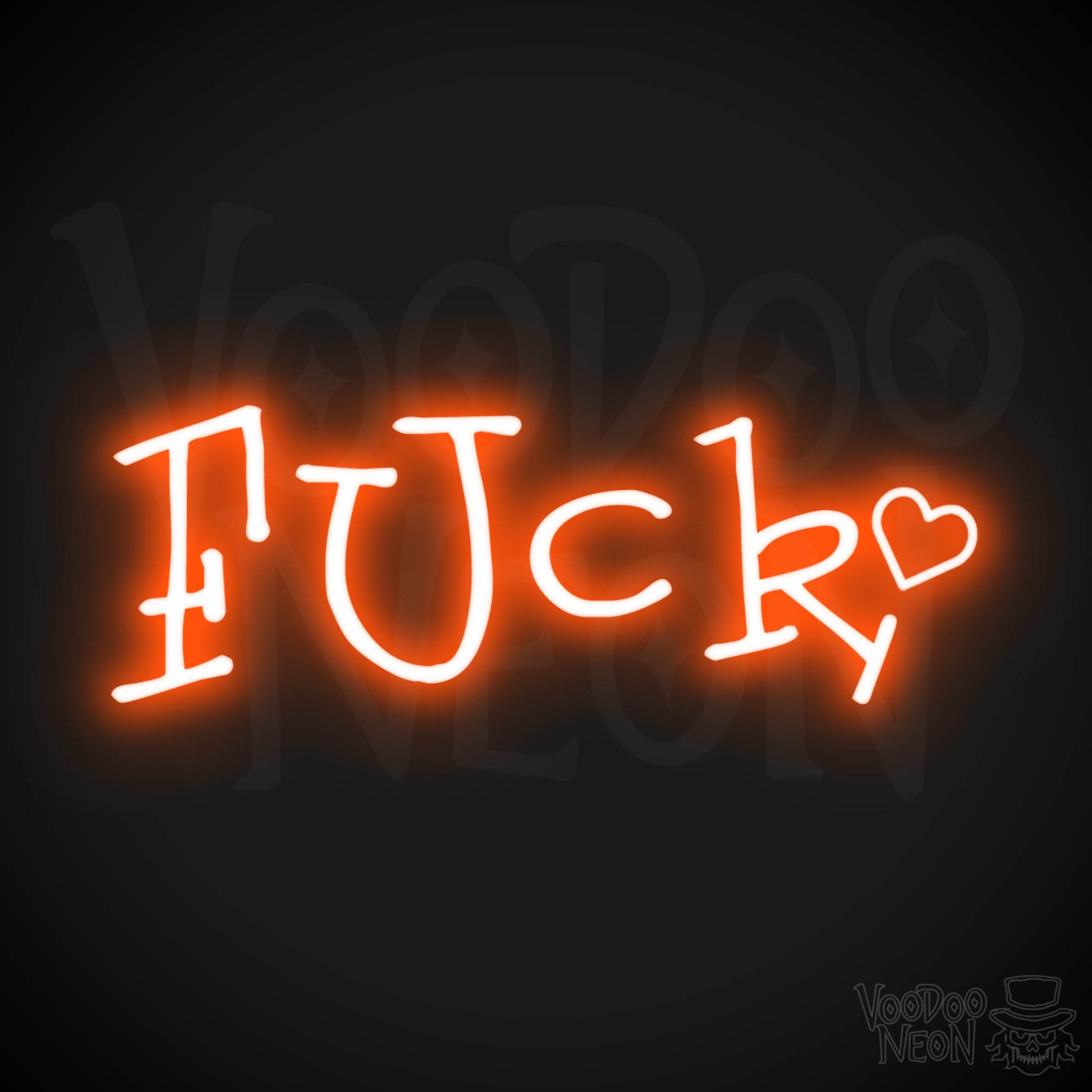 Fuck Neon Sign - Neon Fuck Sign - Wall Art - Color Orange
