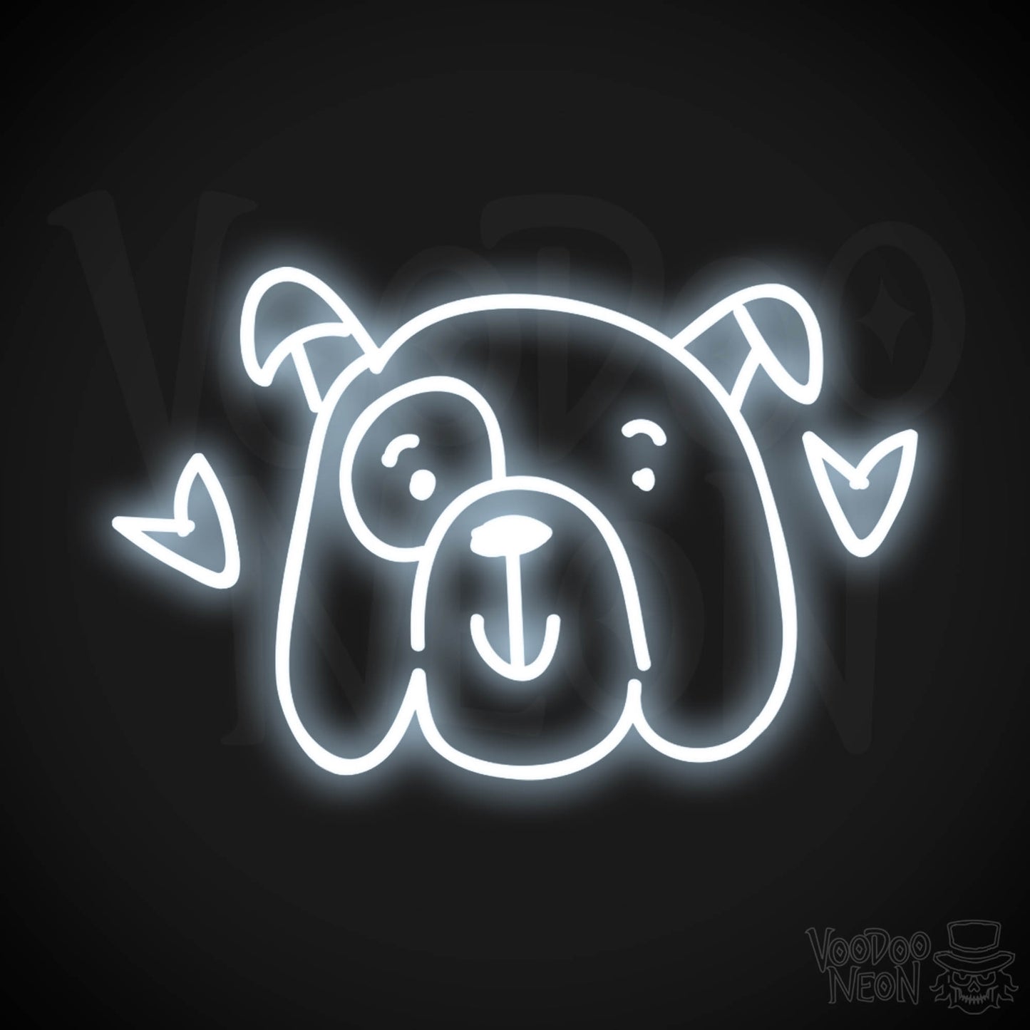 Neon Dog Sign - Funny Dog Face Neon Sign - LED Artwork - Color Cool White