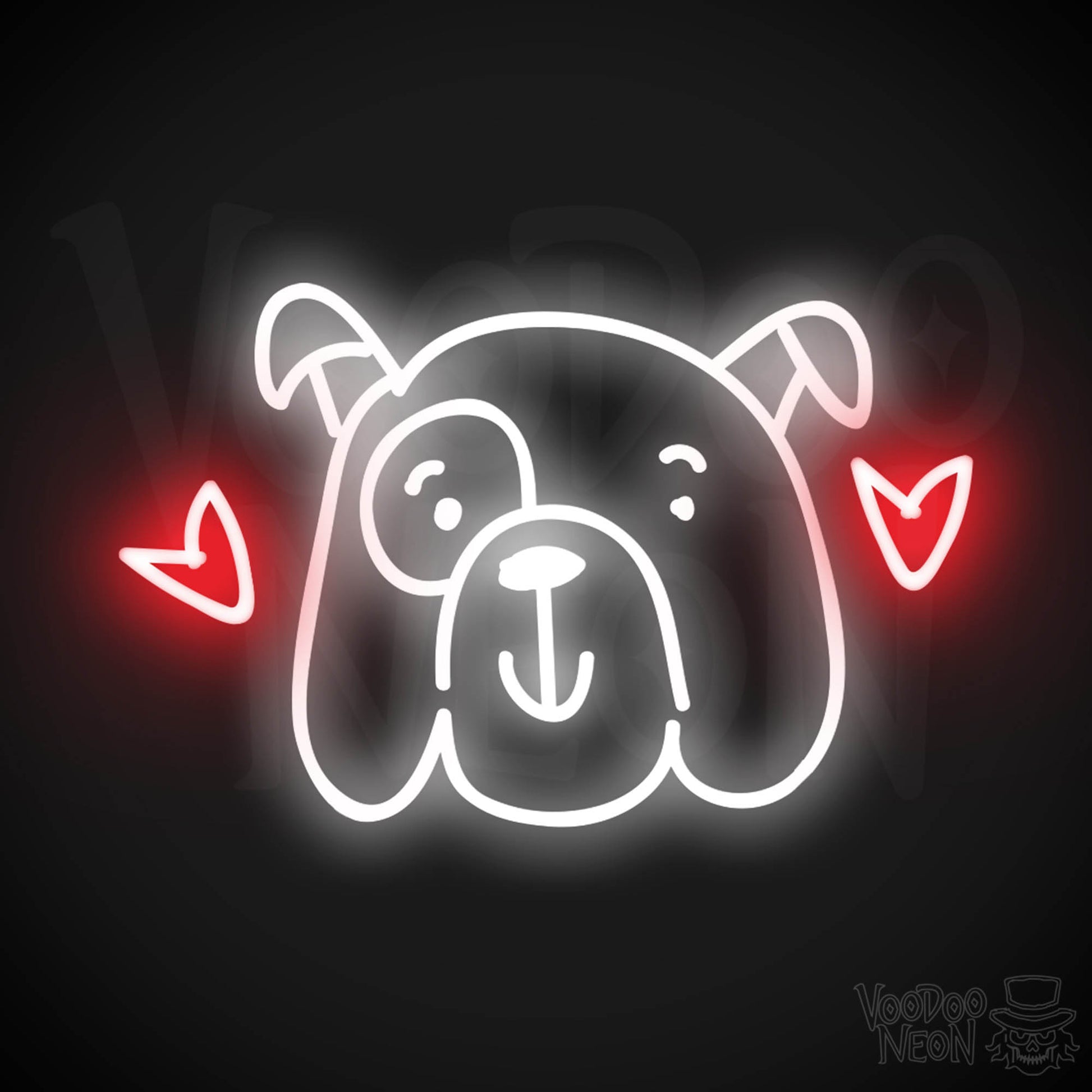 Neon Dog Sign - Funny Dog Face Neon Sign - LED Artwork - Color Multi-Color