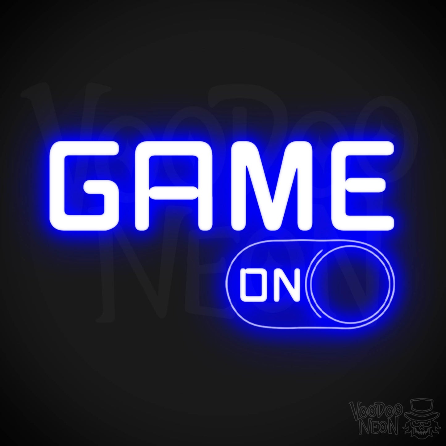 Game On Neon Sign - Neon Game On Sign - LED Wall Art - Color Dark Blue