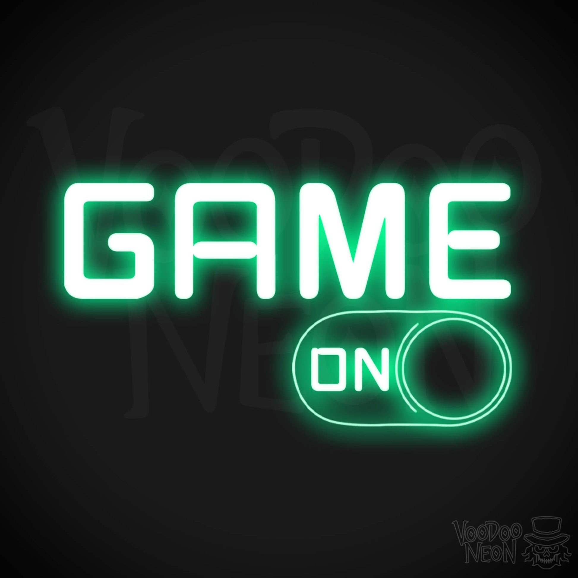 Game On Neon Sign - Neon Game On Sign - LED Wall Art - Color Green